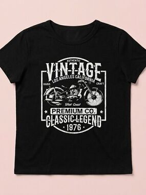NWT Garage Vintage Motorcycle Black Stormi Tee